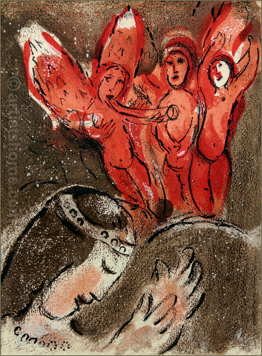 Sarah and the Angels (Marc Chagall)